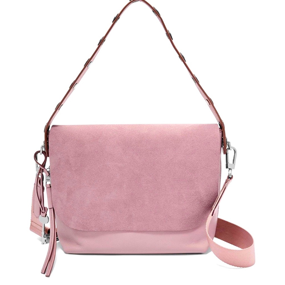 Fossil Maya Crossbody Suede Leather Lilac Purse